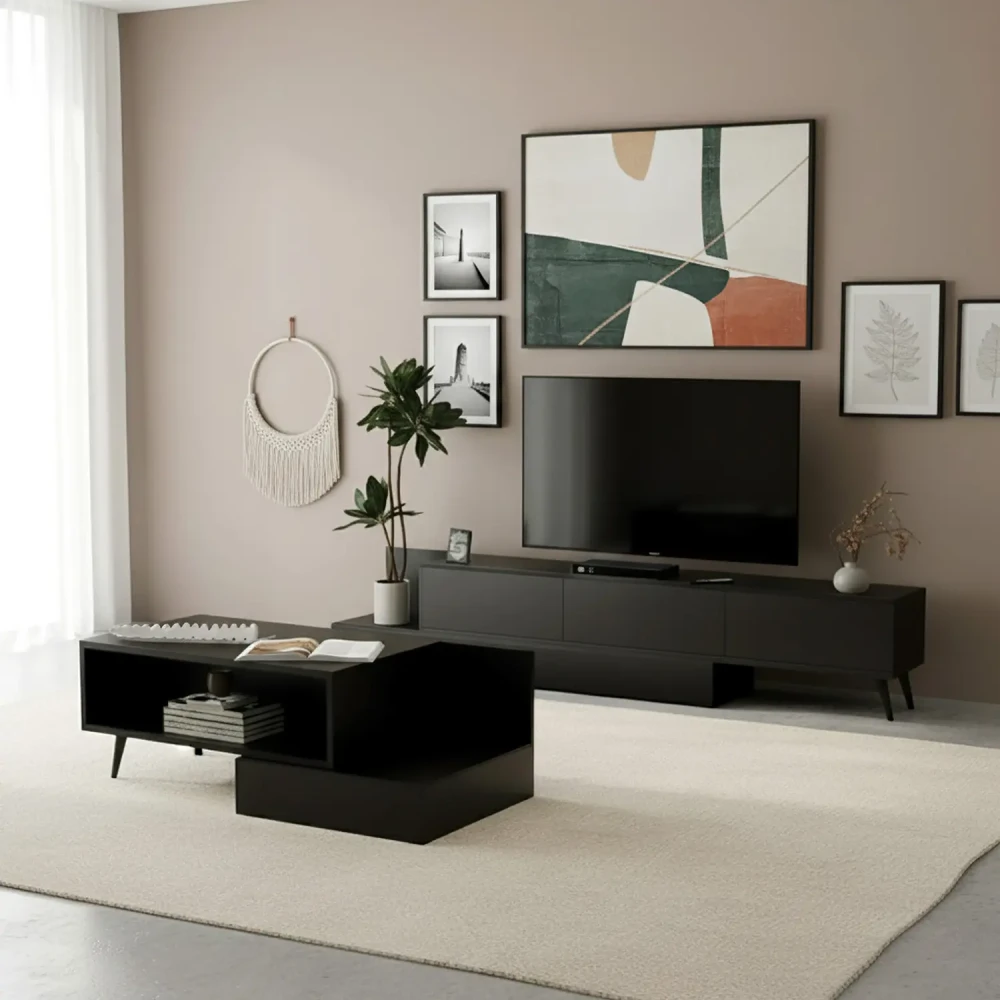 طقم طاولات عصري لون أسود 246