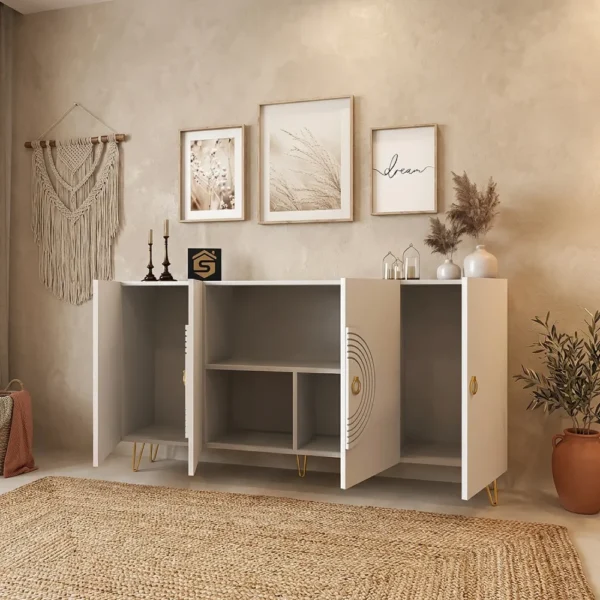 مدخل و كونسول بوفيه لون أبيض 810