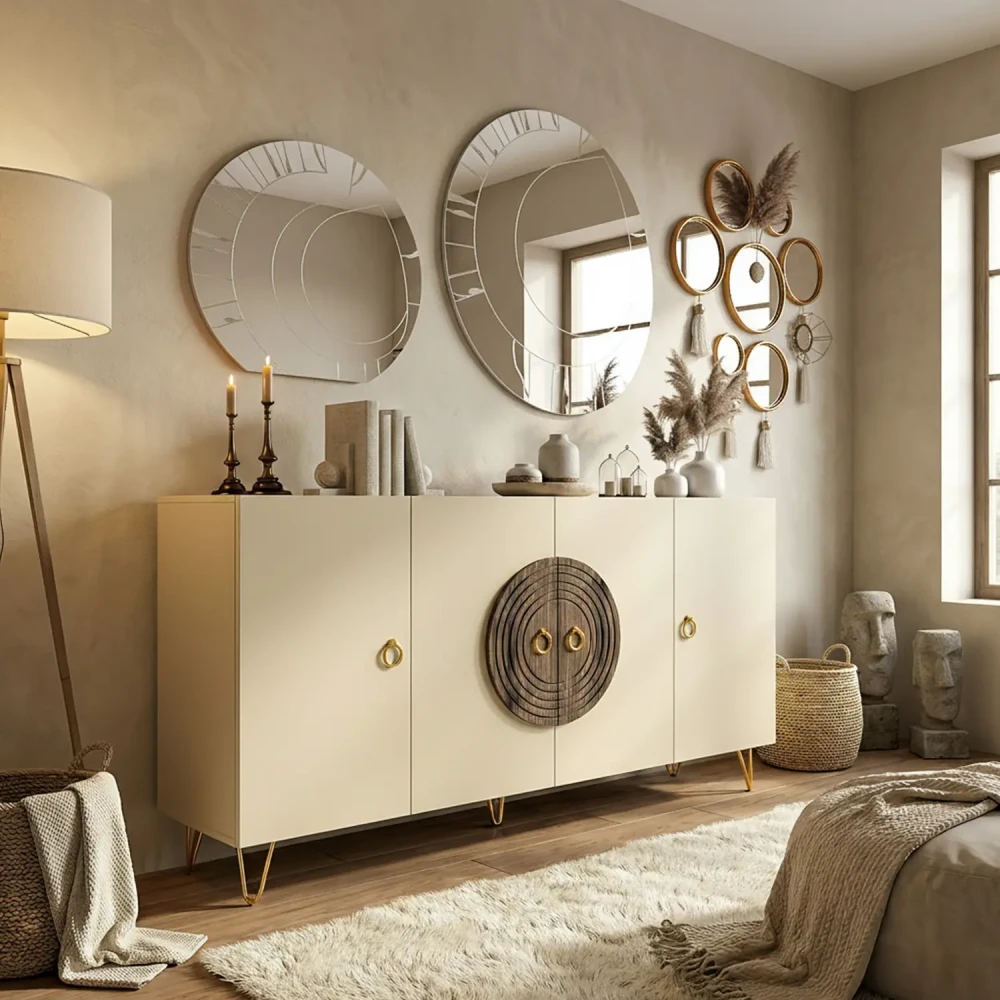 مدخل و كونسول بوفيه لون بيج مع بني 809