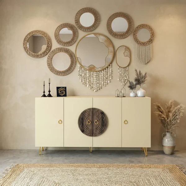 مدخل و كونسول بوفيه لون بيج مع بني 809