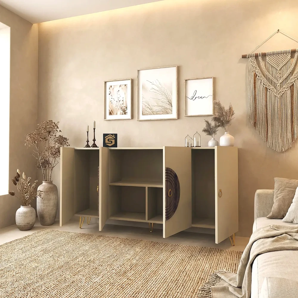 مدخل و كونسول بوفيه لون بيج مع بني 809