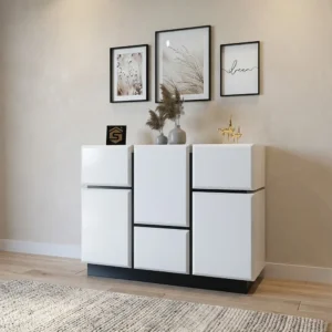 كونسول خشب مودرن ابيض مع أسود 812