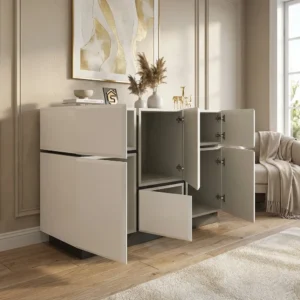 كونسول خشب مودرن ابيض مع أسود 812