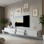 طاولة تلفاز معلقه لون ابيض 15