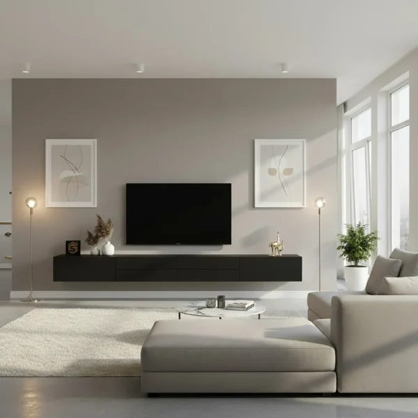 طاولة خشب معلقه لون اسود 14