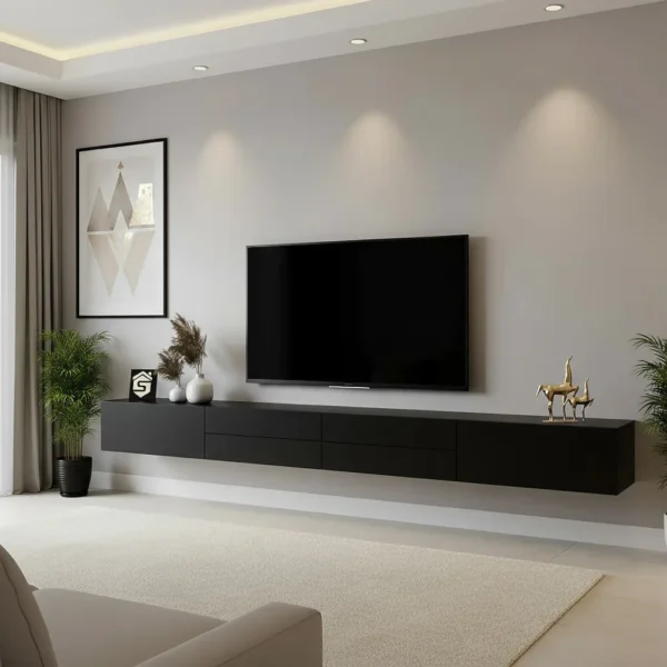 طاولة خشب معلقه لون اسود 14