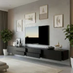 طاولة خشب معلقه لون اسود 14