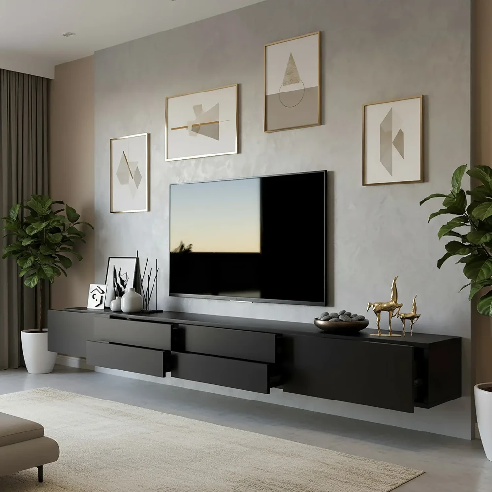 طاولة خشب معلقه لون اسود 14