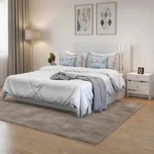 سرير مزدوج فاخر لون ابيض 099