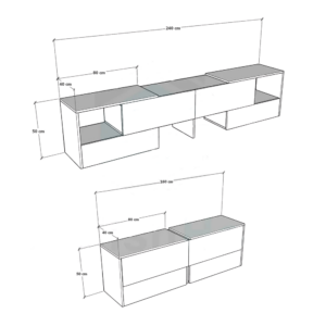 طاولة شاشة متحركة اسود مع بني 18
