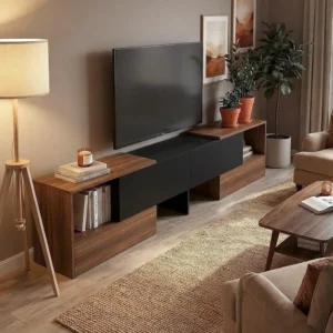 طاولة شاشة متحركة اسود مع بني 18