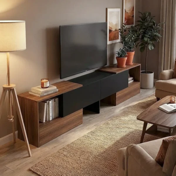 طاولة شاشة متحركة اسود مع بني 18