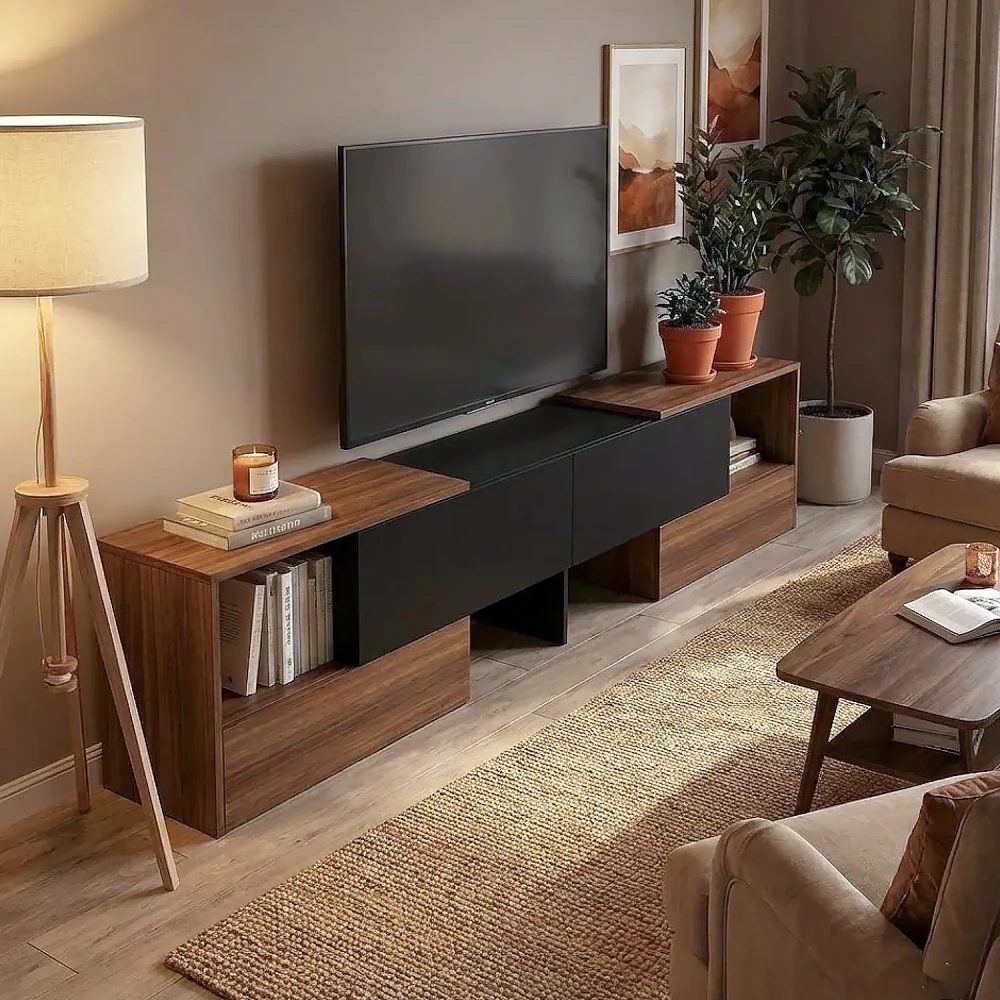 طاولة شاشة متحركة اسود مع بني 18