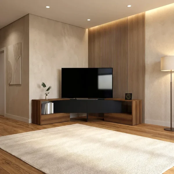 طاولة شاشة متحركة اسود مع بني 18