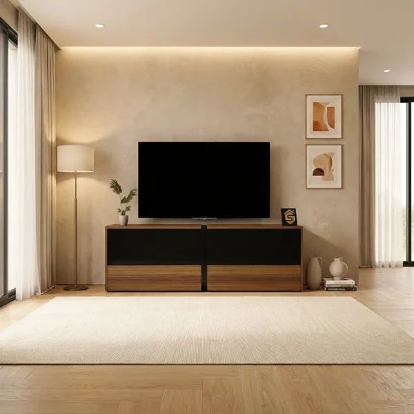 طاولة شاشة متحركة اسود مع بني 18