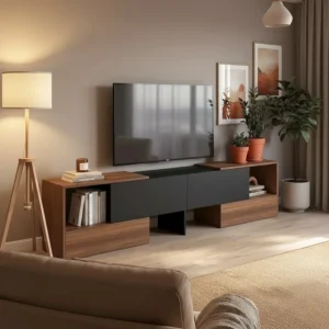 طاولة شاشة متحركة اسود مع بني 18