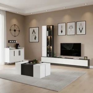 طقم طاولات مودرن ابيض مع رمادي 250