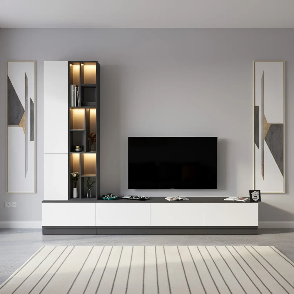 طقم طاولات مودرن ابيض مع رمادي  250