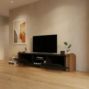 مكتبة تلفزيون فخمة اسود مع بني 20