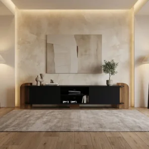 مكتبة تلفزيون فخمة اسود مع بني 20