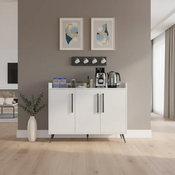 ركن قهوه تصميم تركي أبيض مع رمادي 329