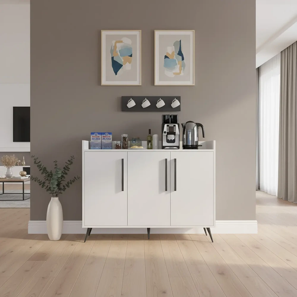 ركن قهوه تصميم تركي أبيض مع رمادي 329