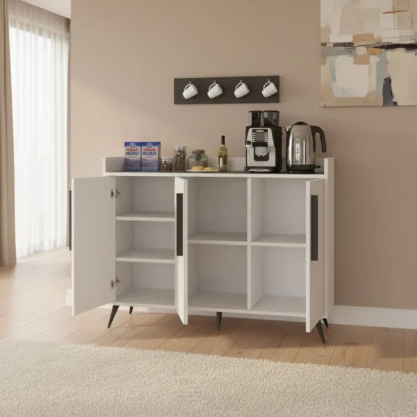 ركن قهوه تصميم تركي أبيض مع رمادي 329