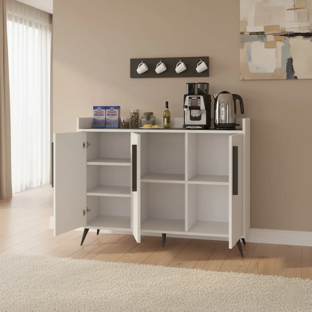 ركن قهوه تصميم تركي أبيض مع رمادي 329