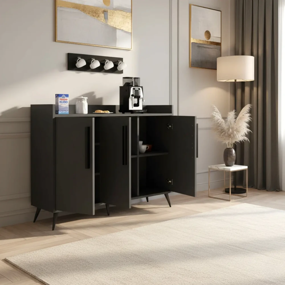 ركن كوفي فخم لون اسود مع رمادي 330