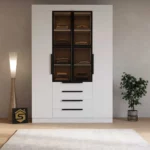 دولاب ملابس بأبواب زجاج وأدراج 713