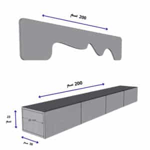طاولة تلفزيون جدارية لون اسود 25