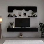 طاولة تلفزيون جدارية لون اسود 25