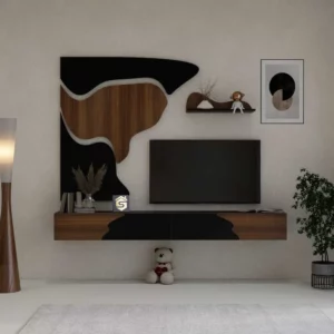 طاولة تلفزيون معلقة بتصميم فني عصري 24