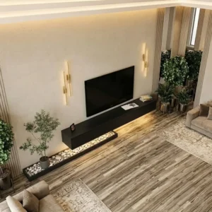 إضاءة LED دافئة قابلة للشحن مدمجة أسفل طاولة تلفزيون معلقة